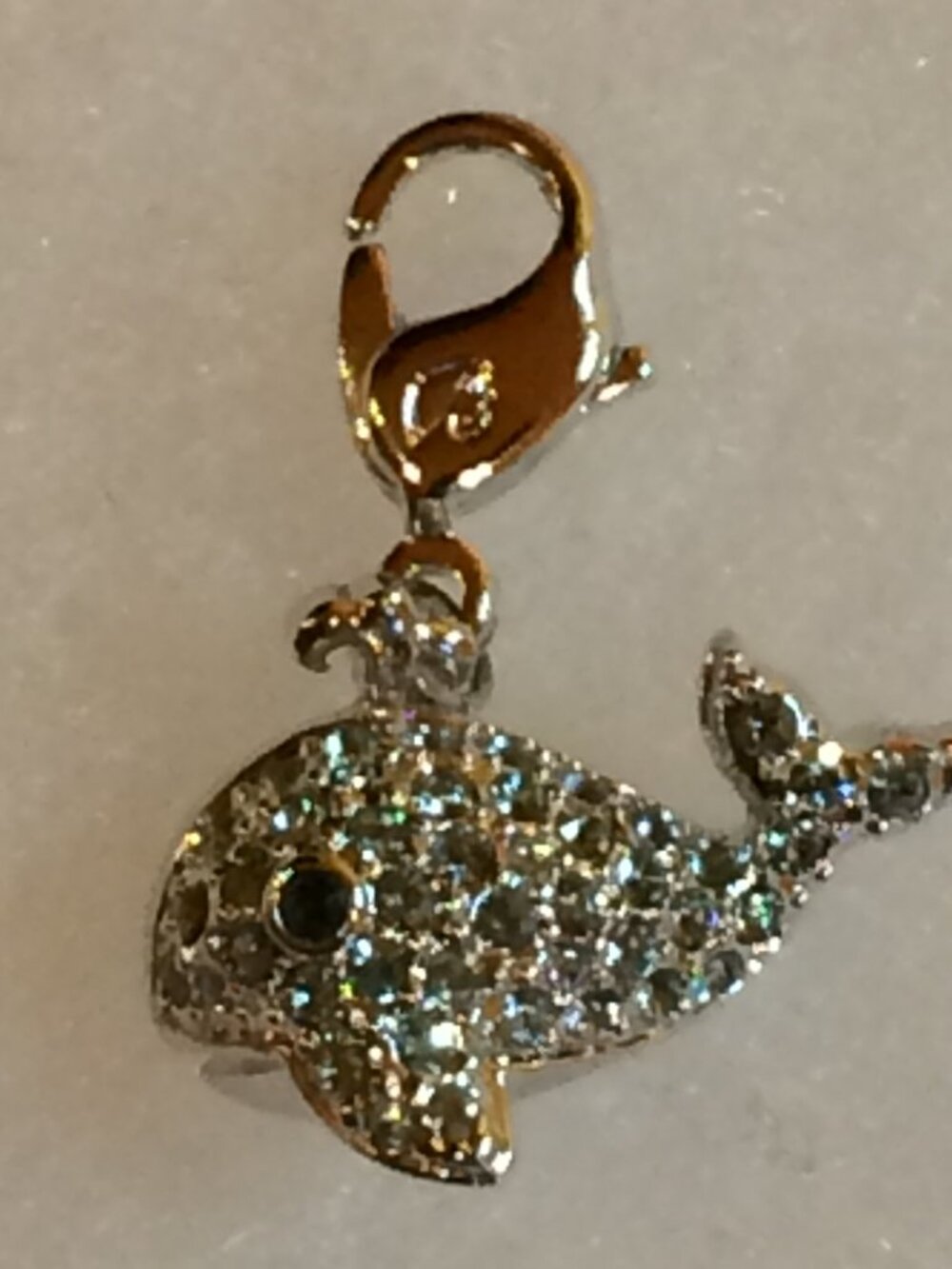 Swarovski Blue Crystal Dolphin Charm Enhancer